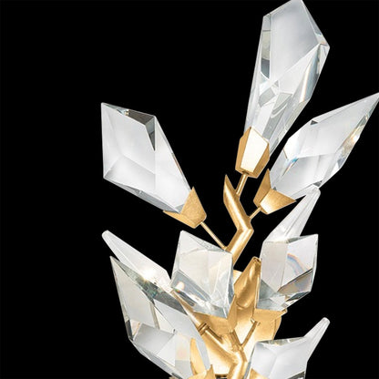 Branchleaf Gold Silver Crystal Wall Sconce