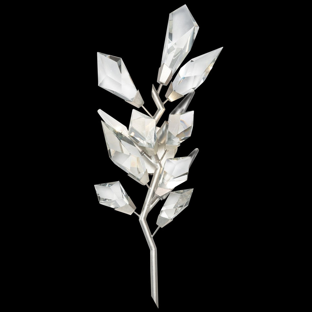 Branchleaf Gold Silver Crystal Wall Sconce