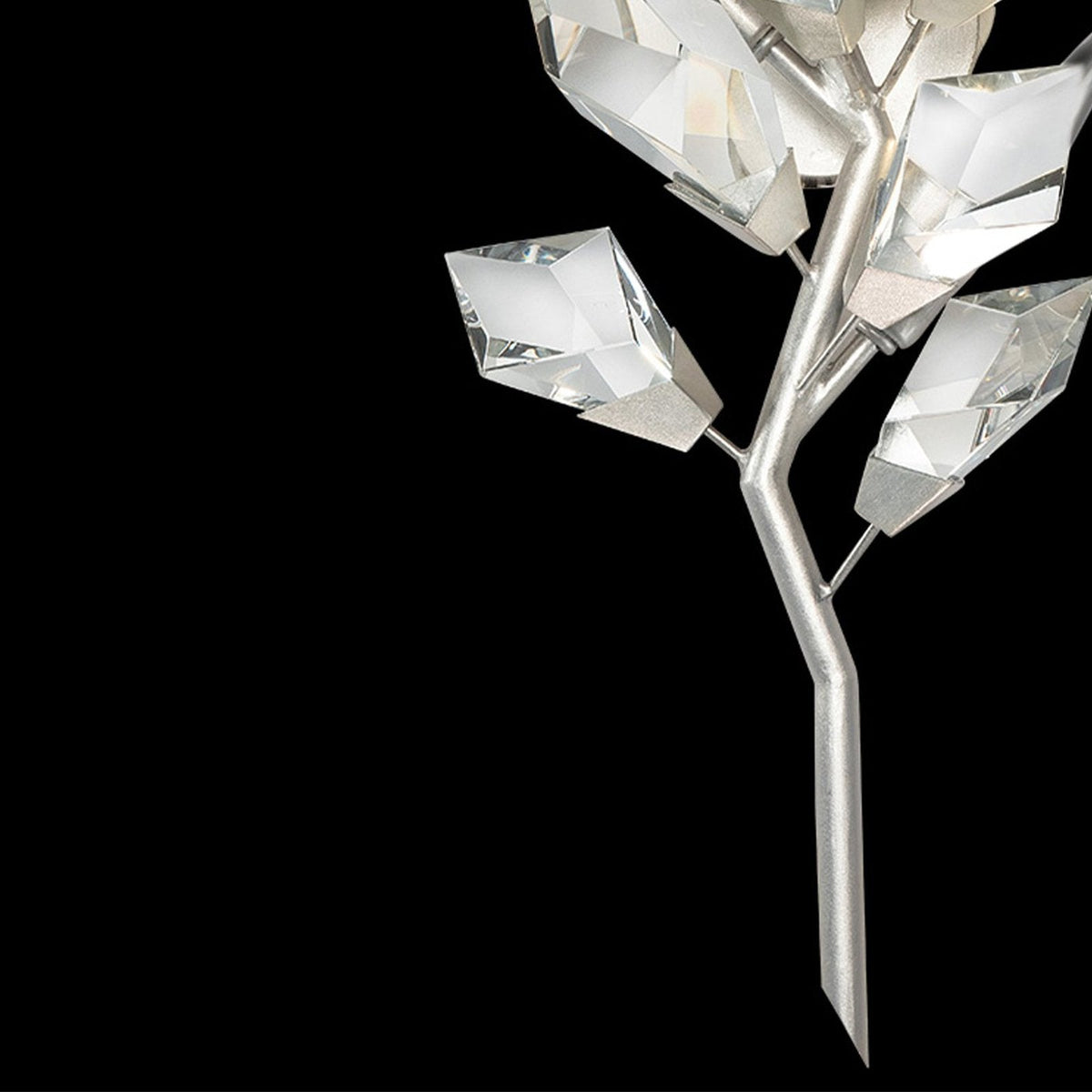 Branchleaf Gold Silver Crystal Wall Sconce