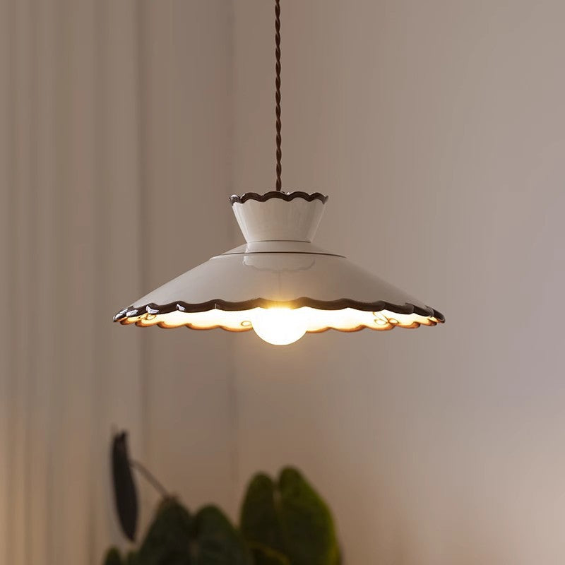 Brass Ceramic Single Bedside Pendant Light