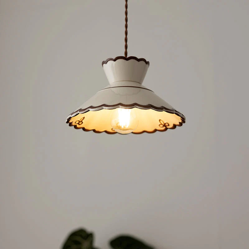 Brass Ceramic Single Bedside Pendant Light