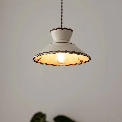 Brass Ceramic Single Bedside Pendant Light