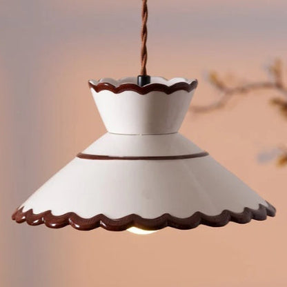 Brass Ceramic Single Bedside Pendant Light