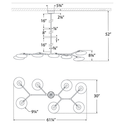Brassbranch Articulating LED Chandelier