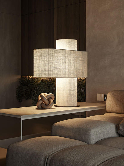 Breslin Black Beige Fabric Table Lamp