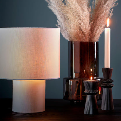 Breslin Black Beige Fabric Table Lamp