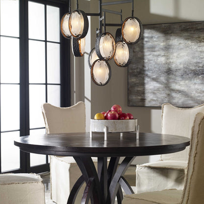 Bronzewhite Globe Chandelier
