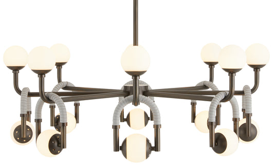 Bronzewick Opal Leather LED Chandelier