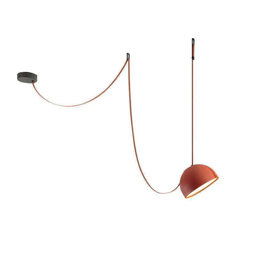Belts Combination Leather Pendant Light 1 head ∅ 47.2″ x H 31.5″ / Dia 120cm x H 80cm / Orange / Brown Leather Warm