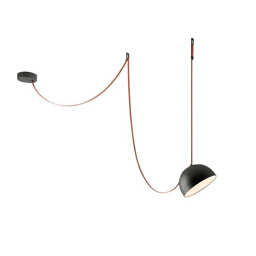 Belts Combination Leather Pendant Light 1 head ∅ 47.2″ x H 31.5″ / Dia 120cm x H 80cm / Black / Brown Leather Warm