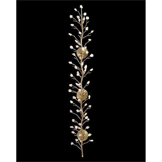 Budding Quartz Antique Silver Twelve-Light Wall Sconce