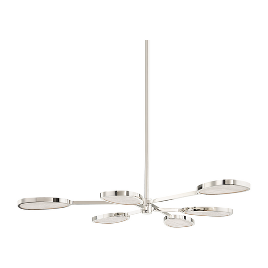 Burnished Nickel Variegated Six-Light Chandelier