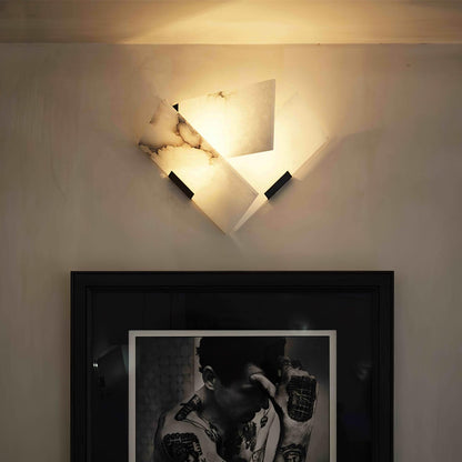 Calyrix Satin Black Alabaster Wall Sconce