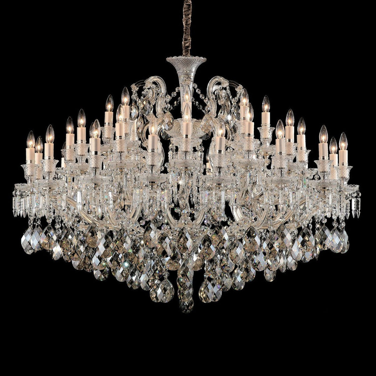 Candlestick Crystal Bead Clear Glass Chandelier