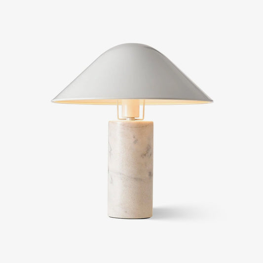 Canted Shade Black White Marble Table Lamp