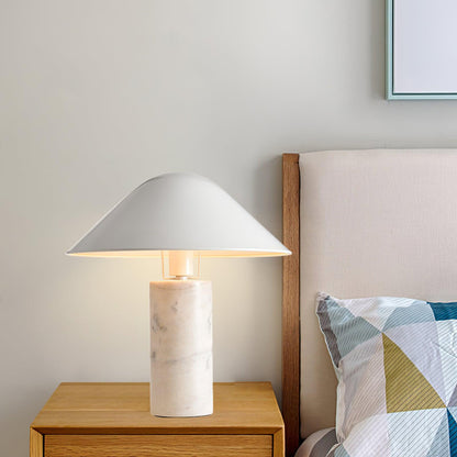 Canted Shade Black White Marble Table Lamp