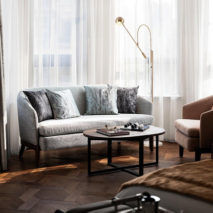 Cantilever Gold Dome Floor Lamp