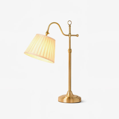 Cantilever Pleat Gold Table Lamp