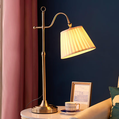 Cantilever Pleat Gold Table Lamp