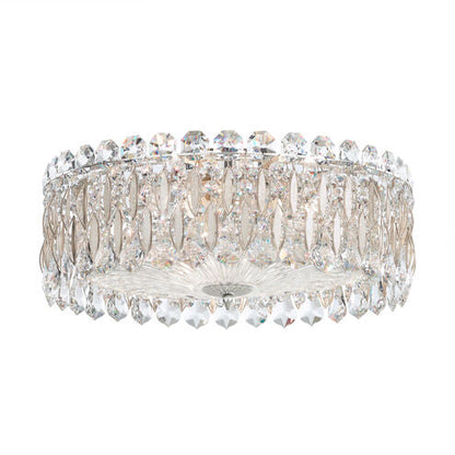 Cascading Disc White Heritage Crystal Flush Mount