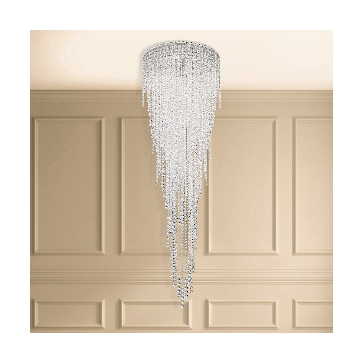 Cascading Music Crystal Strand Flush Mount