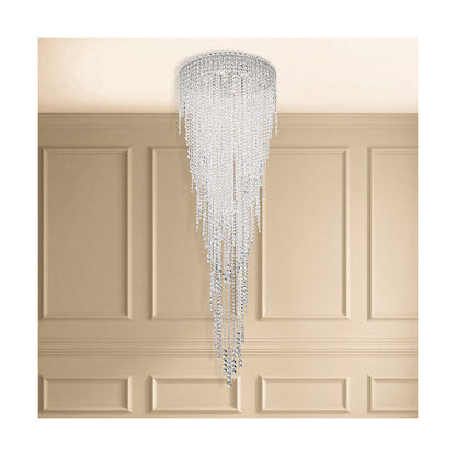 Cascading Music Crystal Strand Flush Mount