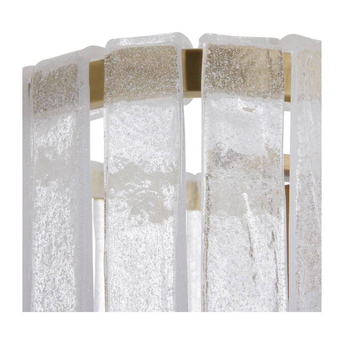 Cascading Seedy Glass Antique Brass Oblong Chandelier