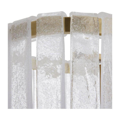 Cascading Seedy Glass Antique Brass Oblong Chandelier