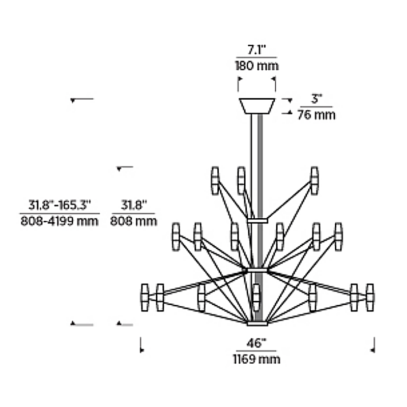 Celestine Bronze Crystal LED Chandelier
