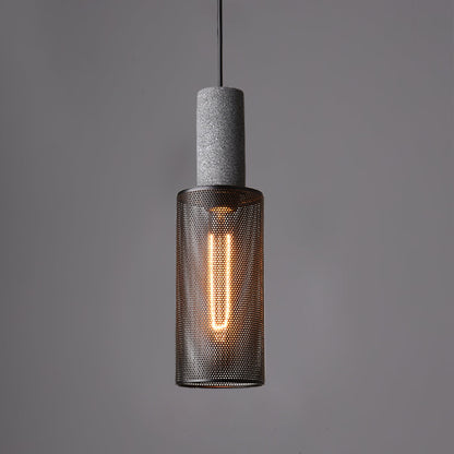 Cement Mesh Pendant Light Model B ∅ 3.9″ x H 13.4″ pendant Lamp