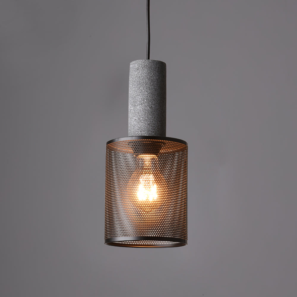 Cement Mesh Pendant Light Model C ∅ 4.7″ x H 10.2″ pendant Lamp