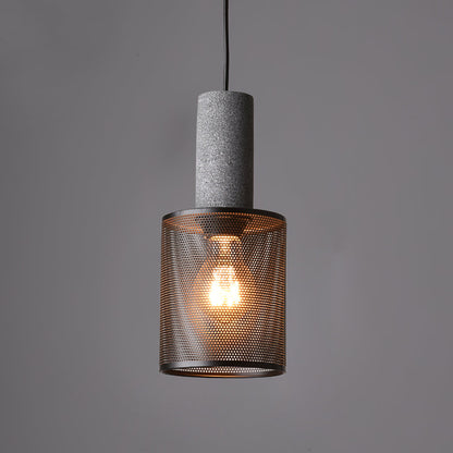 Cement Mesh Pendant Light Model C ∅ 4.7″ x H 10.2″ pendant Lamp