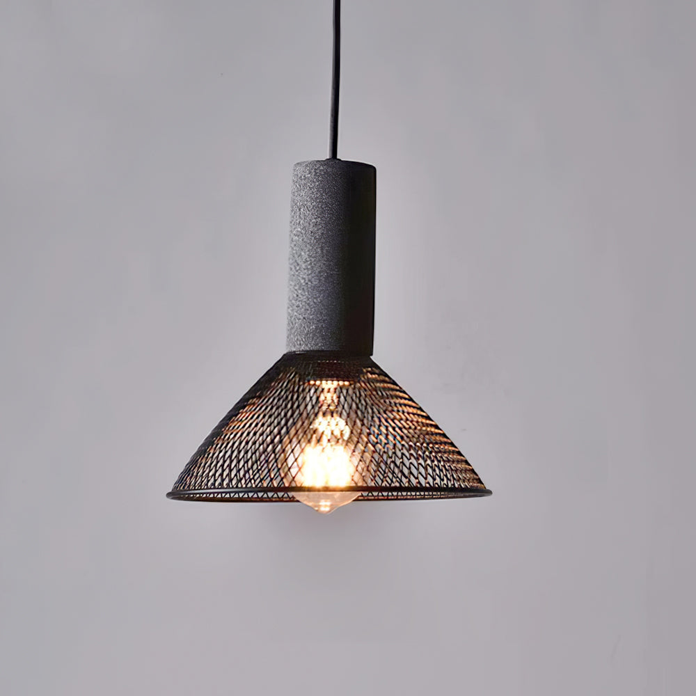 Cement Mesh Pendant Light Model E ∅ 8.3″ x H 8.7″ pendant Lamp