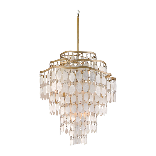 Champagne Leaf Twelve-Light Chandelier