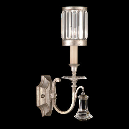 Channel-Set Crystal Muted Silver Wall Sconce
