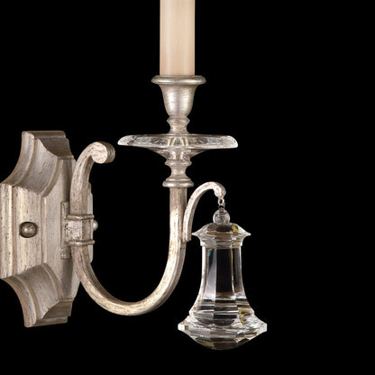 Channel-Set Crystal Muted Silver Wall Sconce