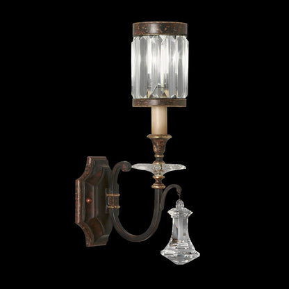 Channel-Set Crystal Muted Silver Wall Sconce