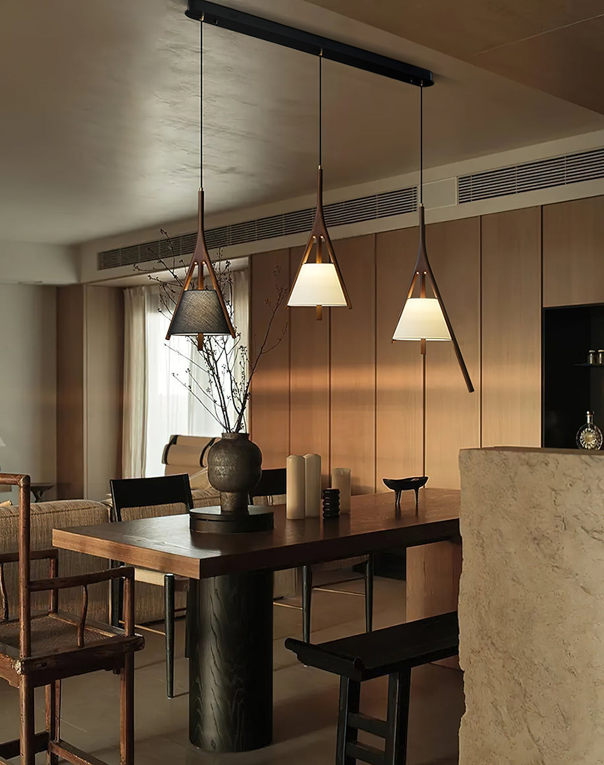 Chevronwood Wood LED Multi-Light Pendant