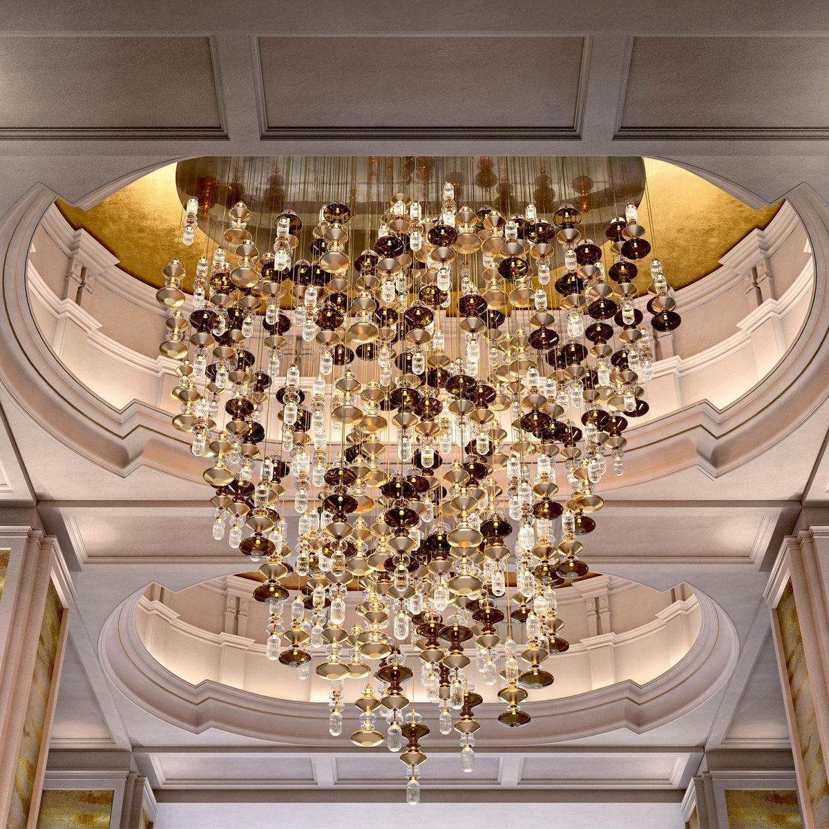 Chorevia Gold Glass Multi-Light Pendant