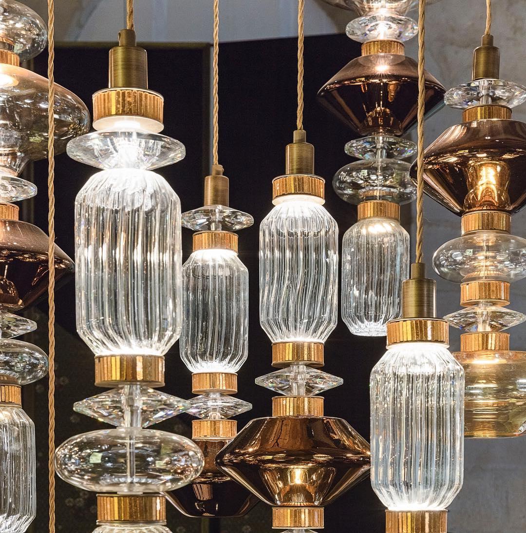 Chorevia Gold Glass Multi-Light Pendant