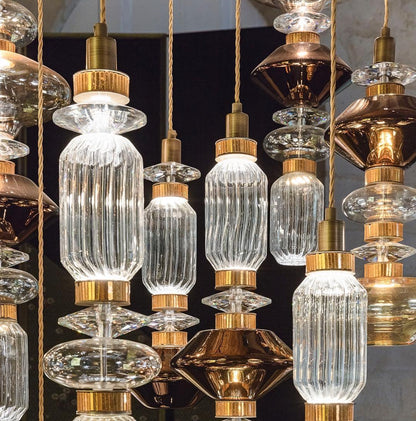 Chorevia Gold Glass Multi-Light Pendant