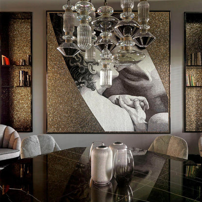 Chorevia Gold Glass Multi-Light Pendant