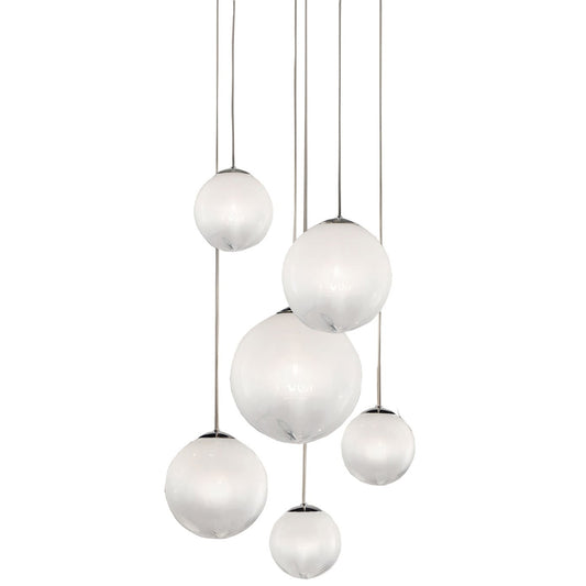 Chromelia Six-Light Glass Pendant
