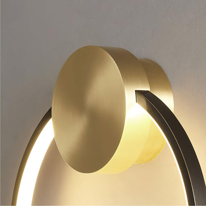 Circlet Brass Black LED Wall Light