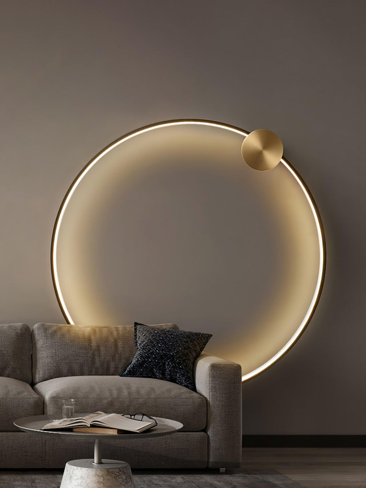 Circlet Brass Black LED Wall Light