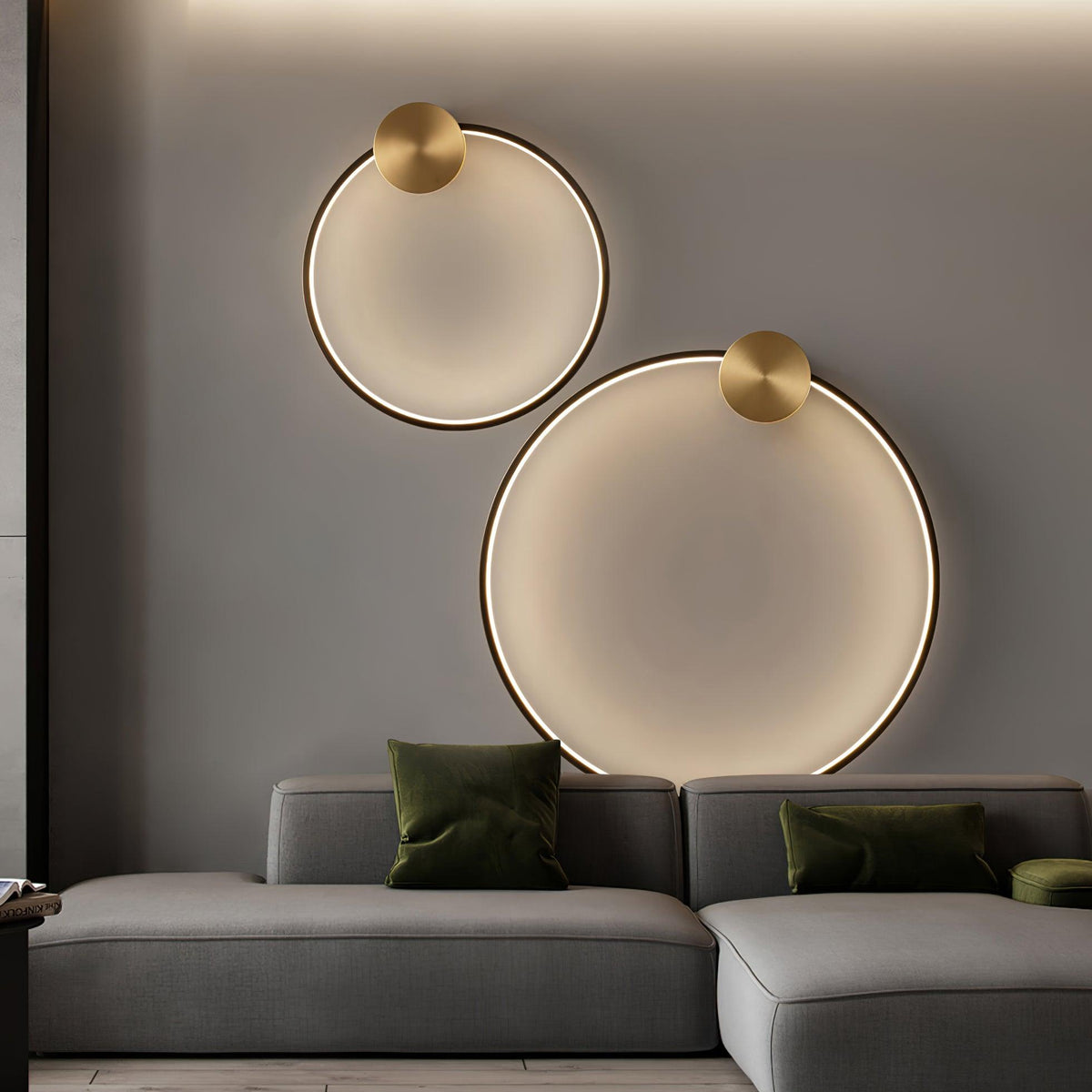 Circlet Brass Black LED Wall Light