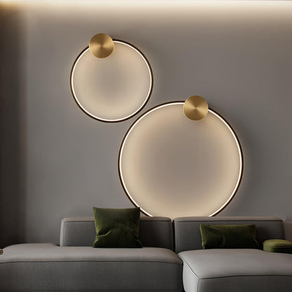 Circlet Brass Black LED Wall Light