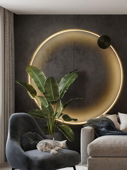 Circlet Brass Black LED Wall Light