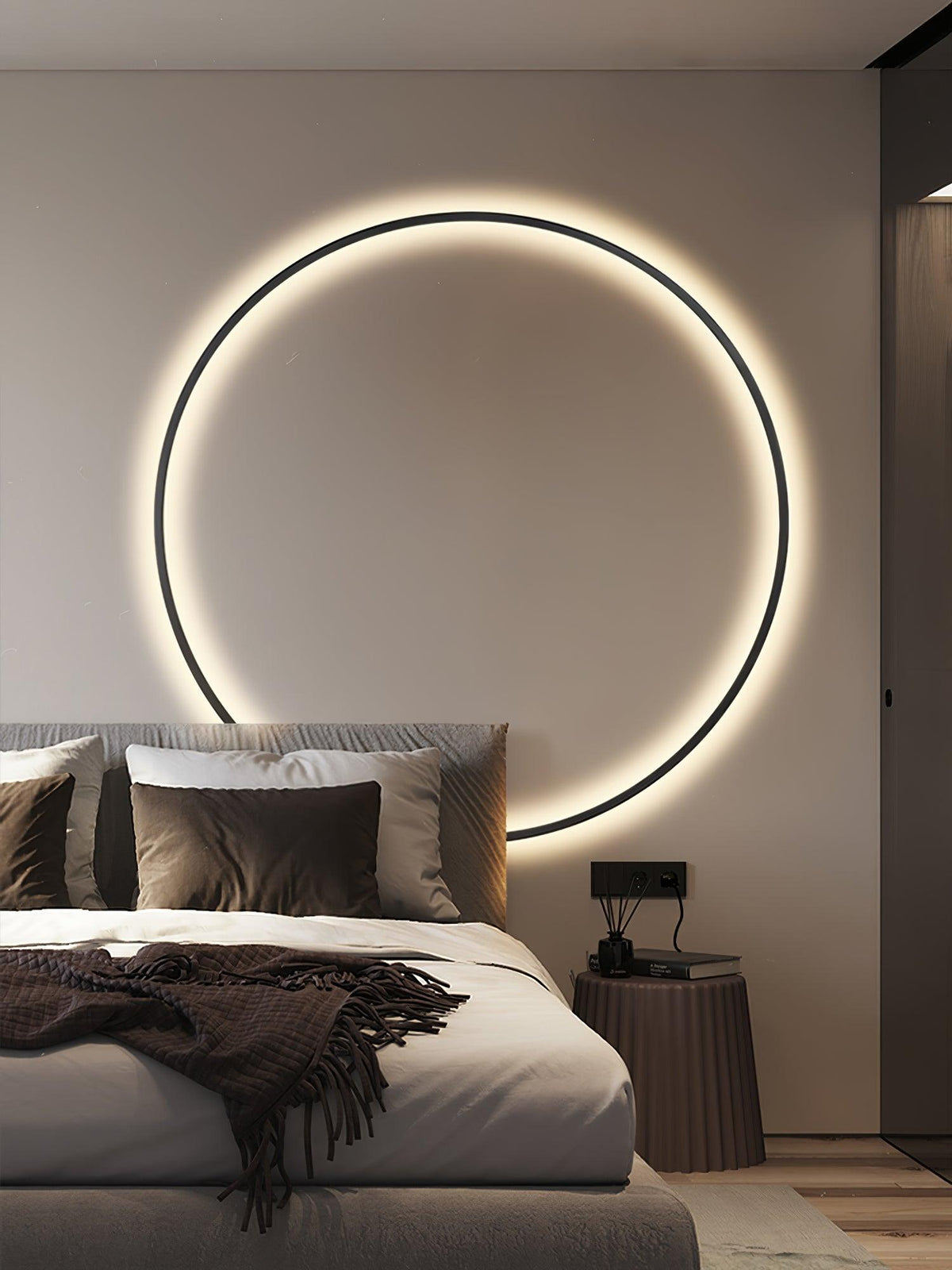 Circlet Brass Black LED Wall Light