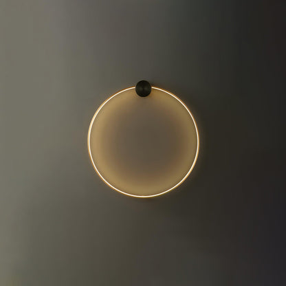 Circlet Brass Black LED Wall Light